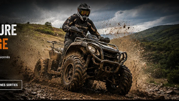 Quad sur terrain naturel, visuel d'ambiance